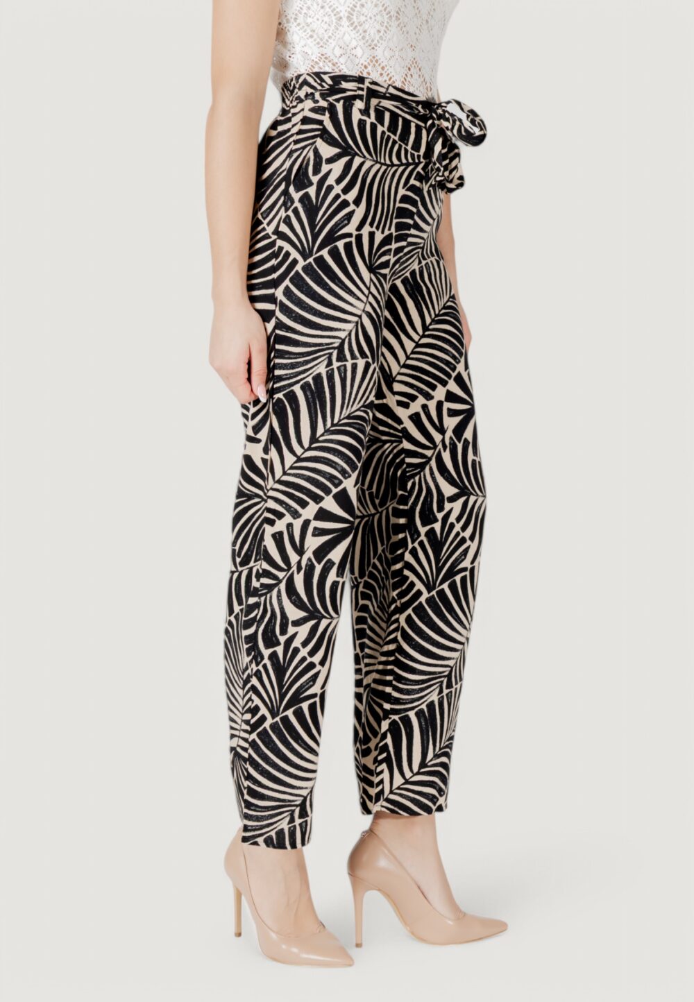 Pantaloni a palazzo Only onlnova life vis aop Nero - Beige - Foto 3