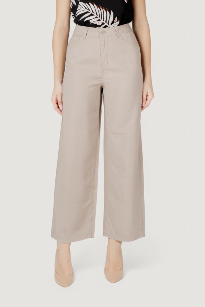 Pantaloni a palazzo Only onlbleecker aris life mw pant cc wvn Taupe