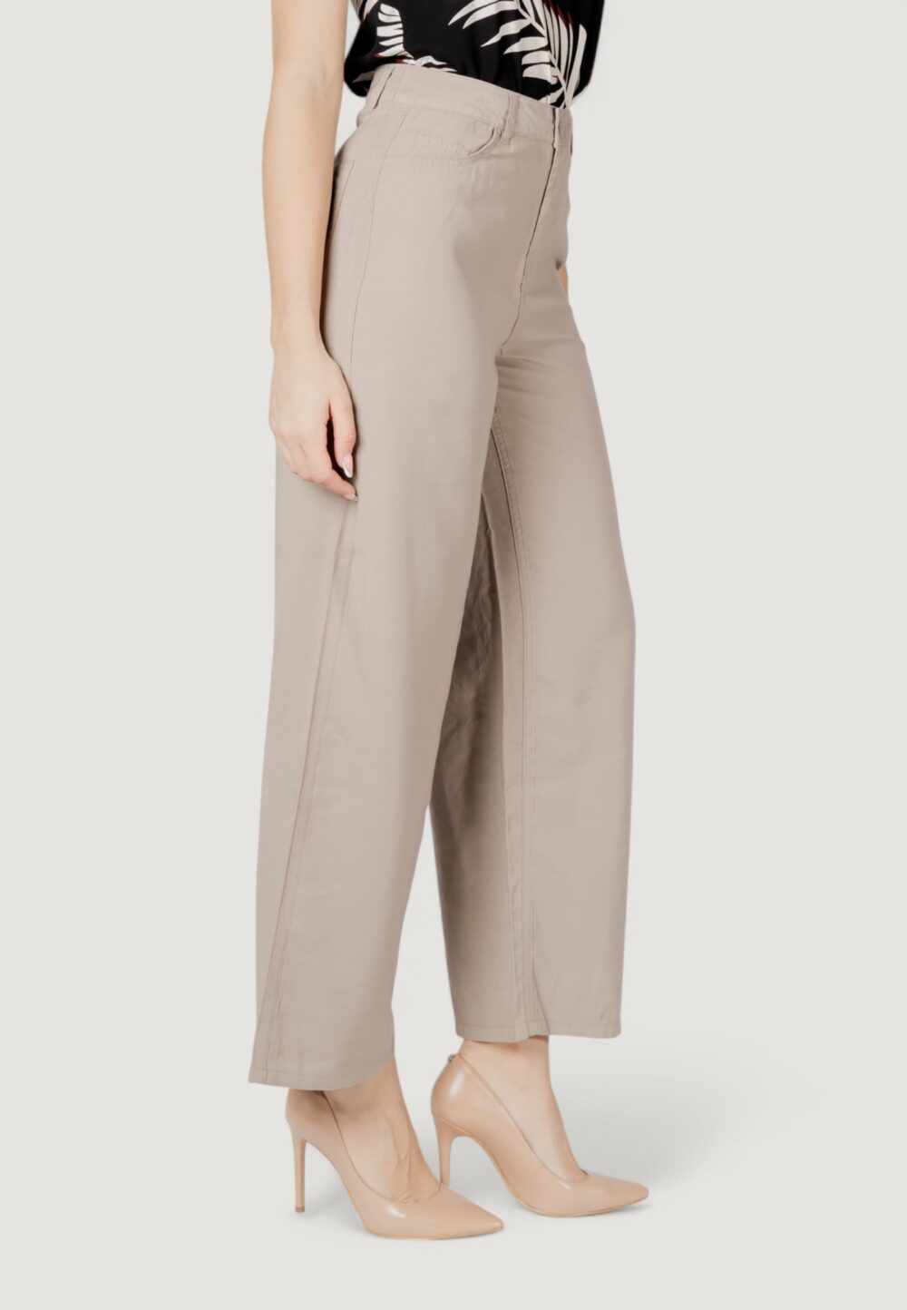 Pantaloni a palazzo Only onlbleecker aris life mw pant cc wvn Taupe - Foto 3