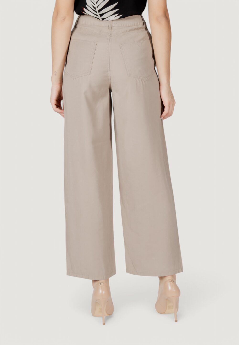 Pantaloni a palazzo Only onlbleecker aris life mw pant cc wvn Taupe - Foto 4