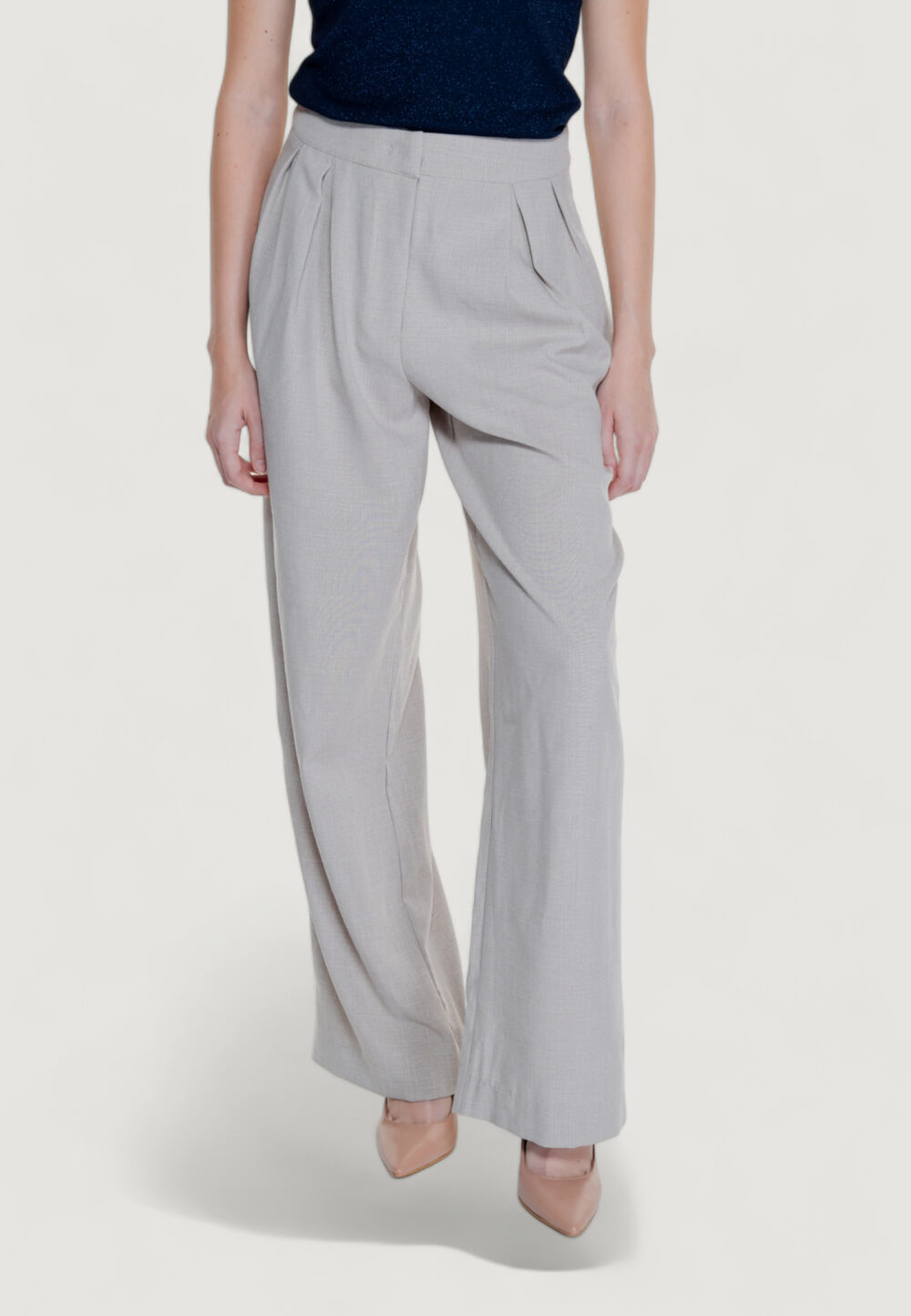 Pantaloni a palazzo Vila Clothes viselma briella hw pleated pants Beige chiaro - Foto 1
