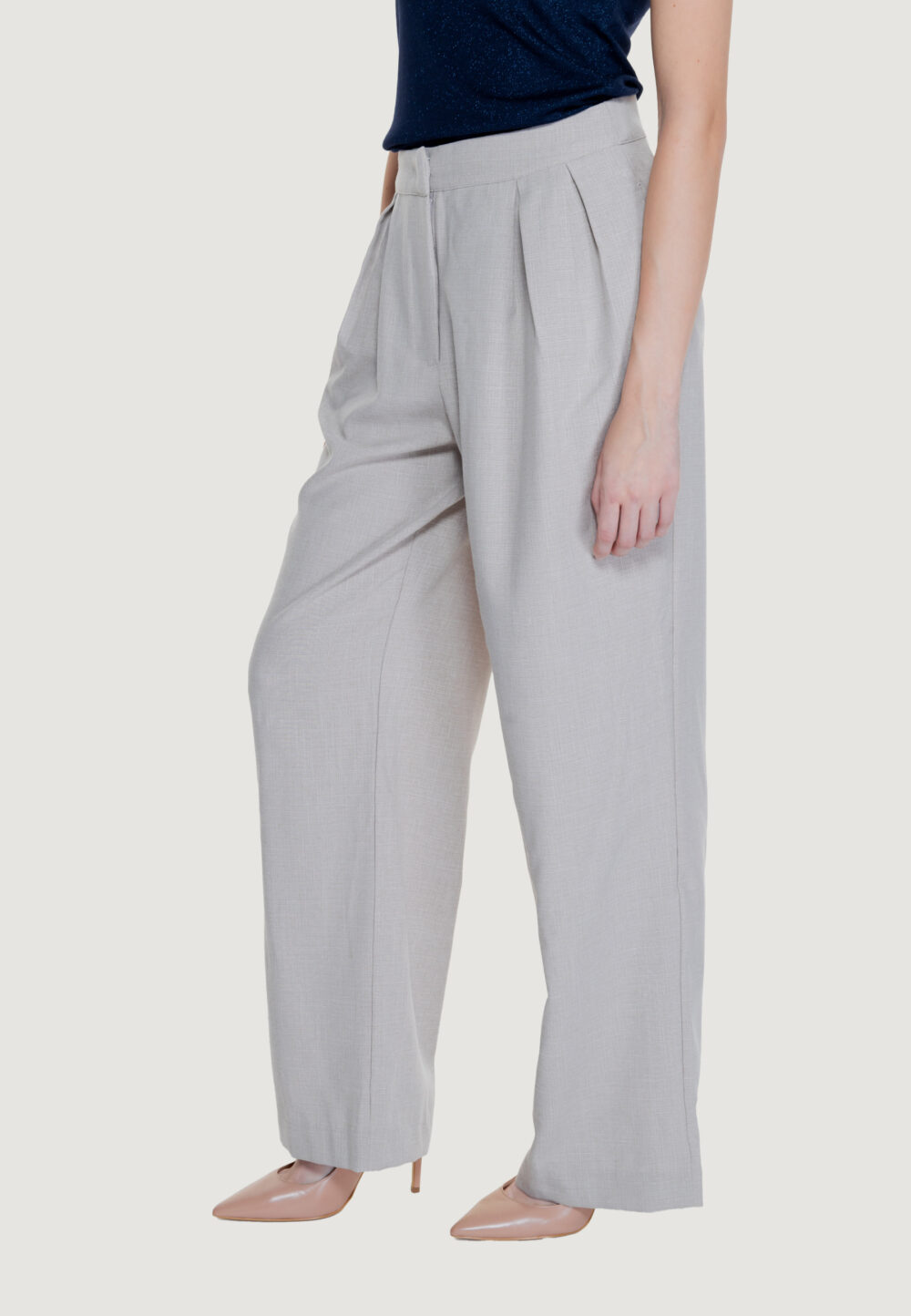 Pantaloni a palazzo Vila Clothes viselma briella hw pleated pants Beige chiaro - Foto 3