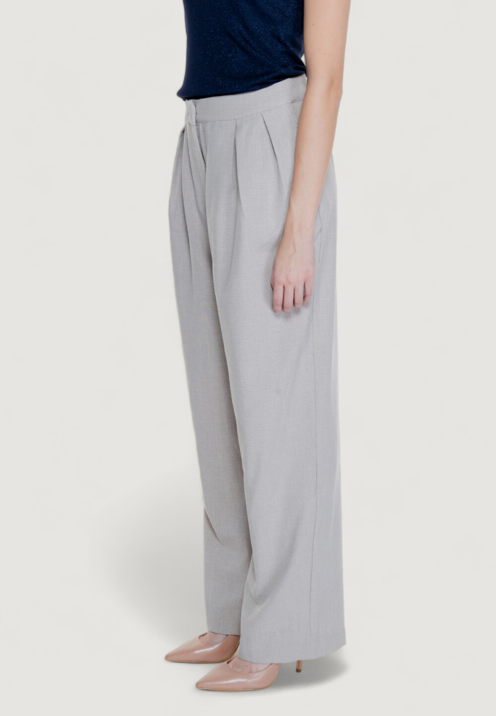 Pantaloni a palazzo Vila Clothes viselma briella hw pleated pants Beige chiaro - Foto 5