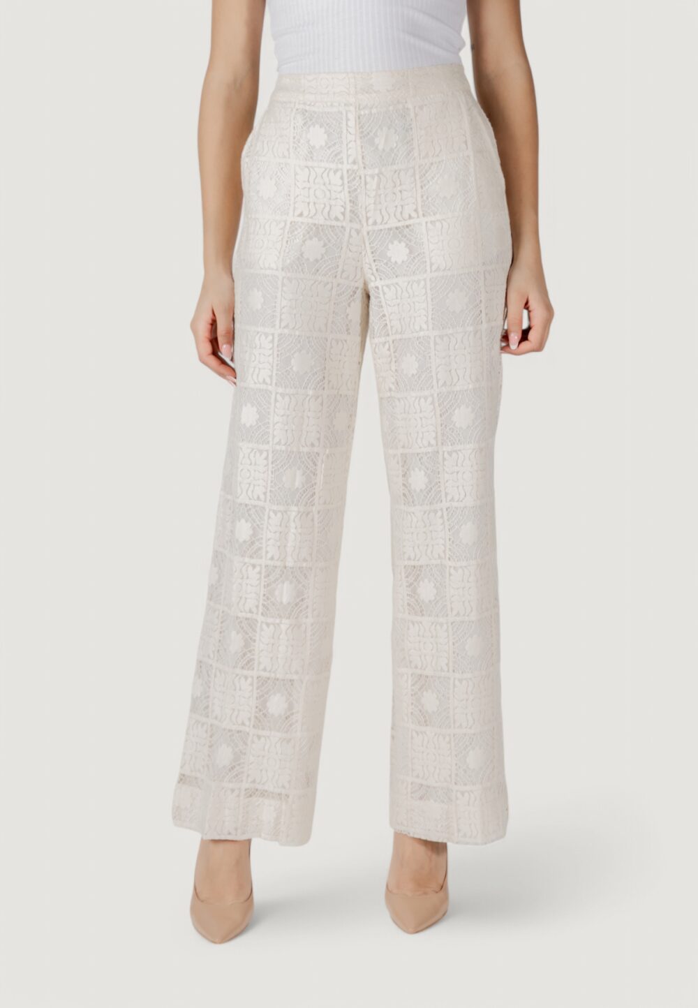 Pantaloni a palazzo Vila Clothes viveca h/w Beige chiaro - Foto 1