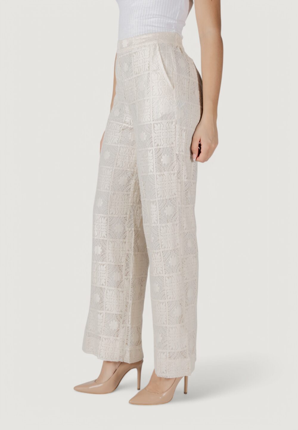 Pantaloni a palazzo Vila Clothes viveca h/w Beige chiaro - Foto 2