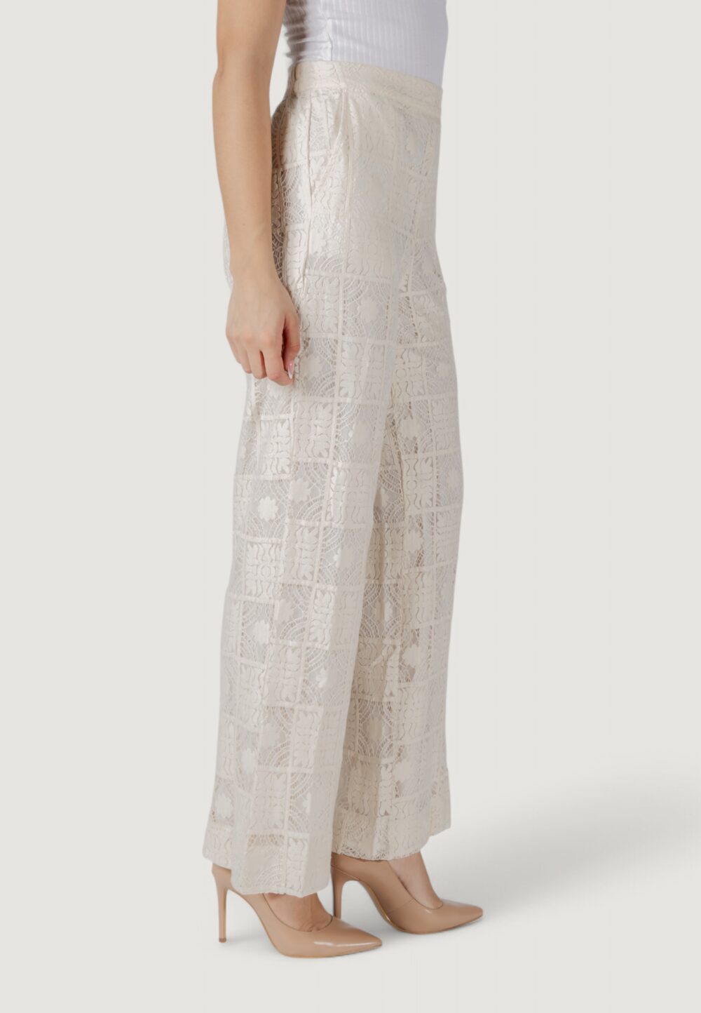 Pantaloni a palazzo Vila Clothes viveca h/w Beige chiaro - Foto 3