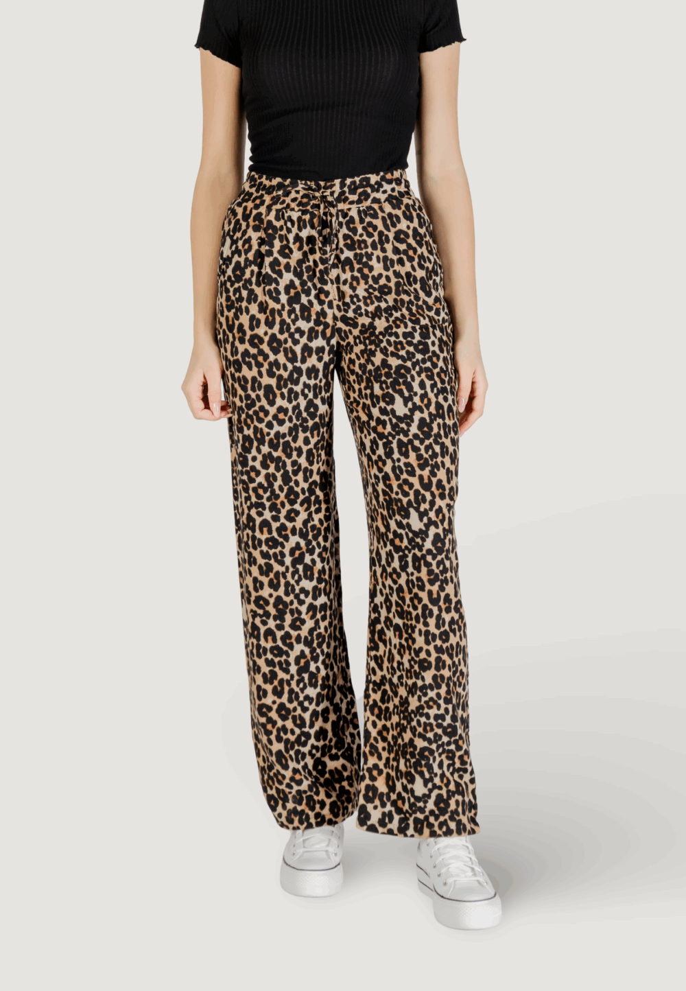 Pantaloni a sigaretta Vero Moda vmjesmilo hw wide wvn ga noos Beige - Foto 1