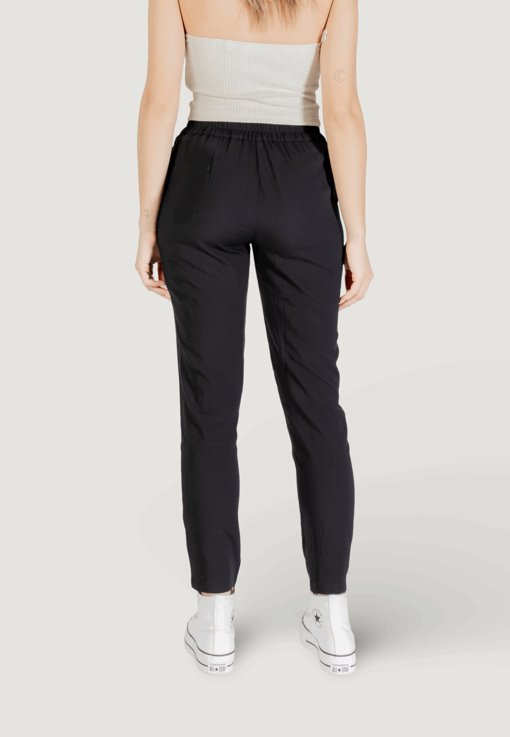 Pantaloni a sigaretta Vero Moda vmeasy joy nw loose wvn ga Nero - Foto 4