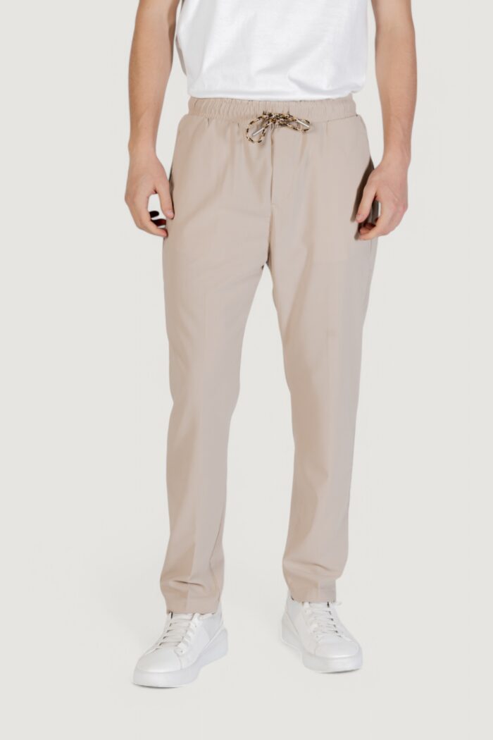 Pantaloni con cavallo basso Gianni Lupo  Beige chiaro