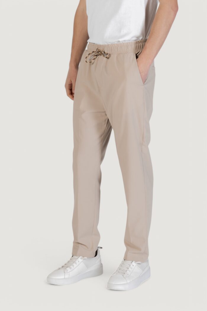 Pantaloni con cavallo basso Gianni Lupo  Beige chiaro