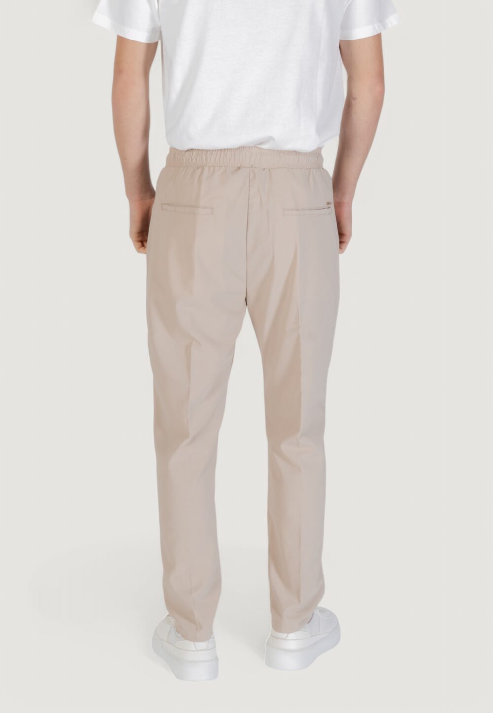 Pantaloni con cavallo basso Gianni Lupo Beige chiaro - Foto 4