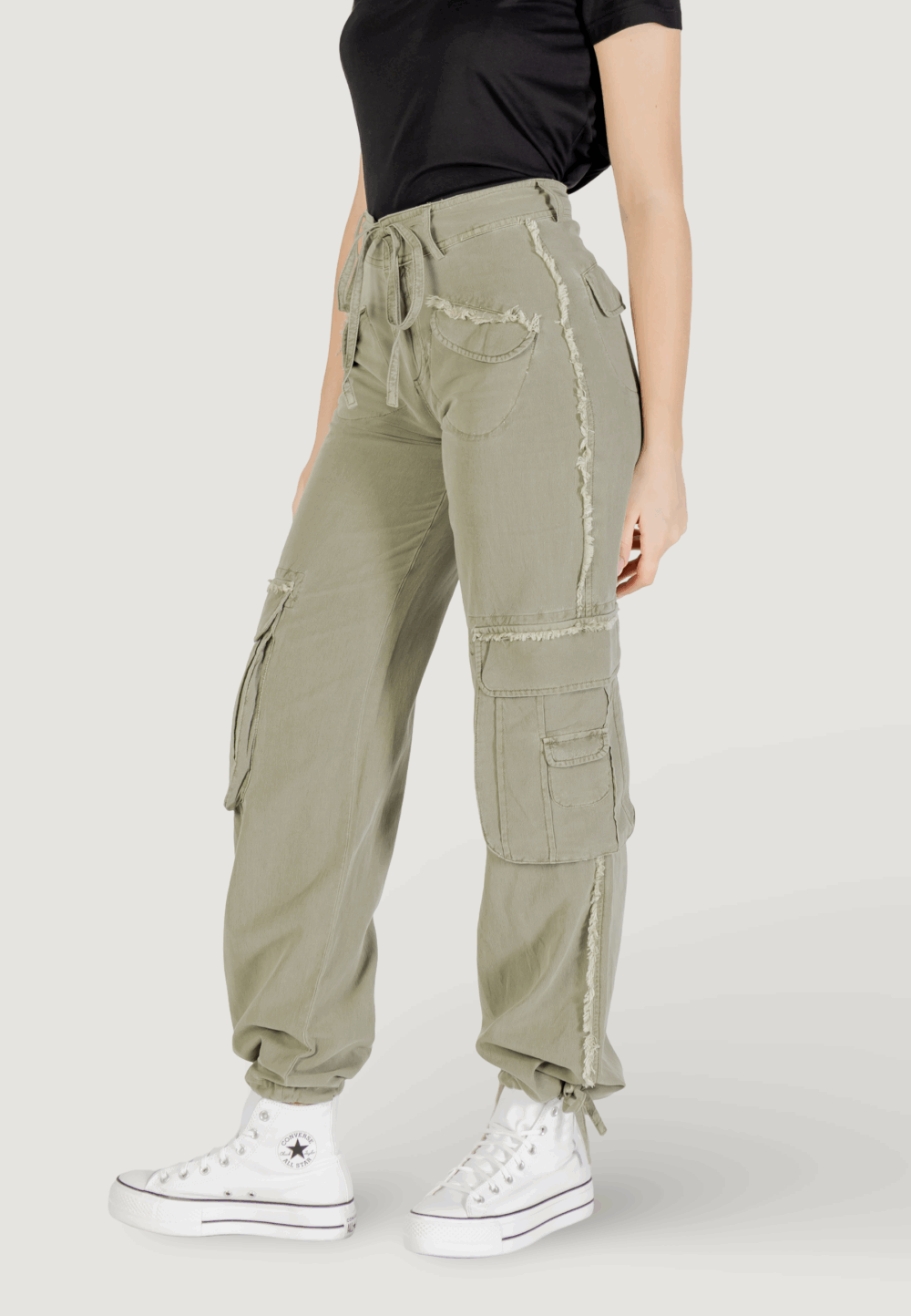 Pantaloni regular Desigual pant_alejandria Verde - Foto 2