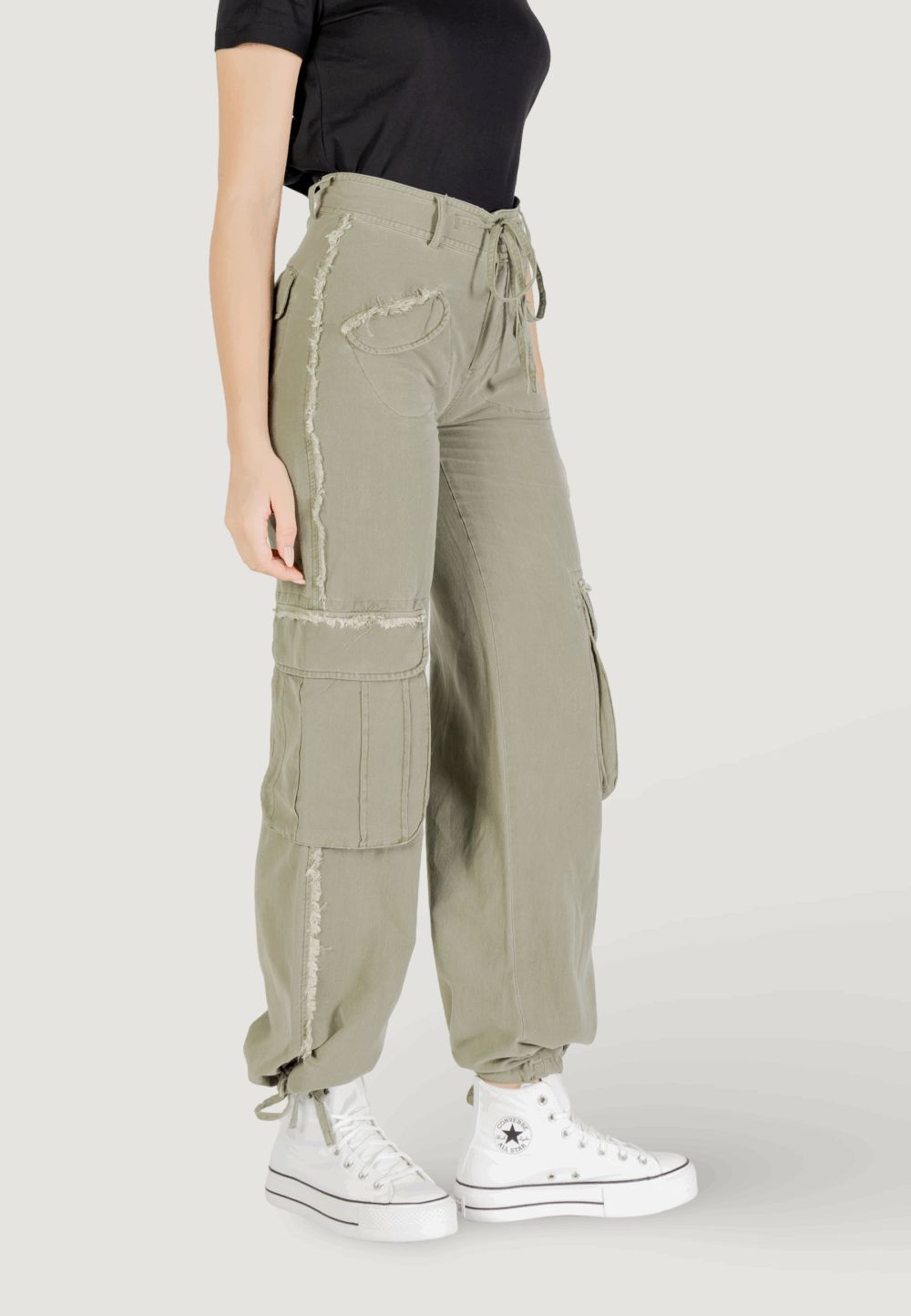 Pantaloni regular Desigual pant_alejandria Verde - Foto 3