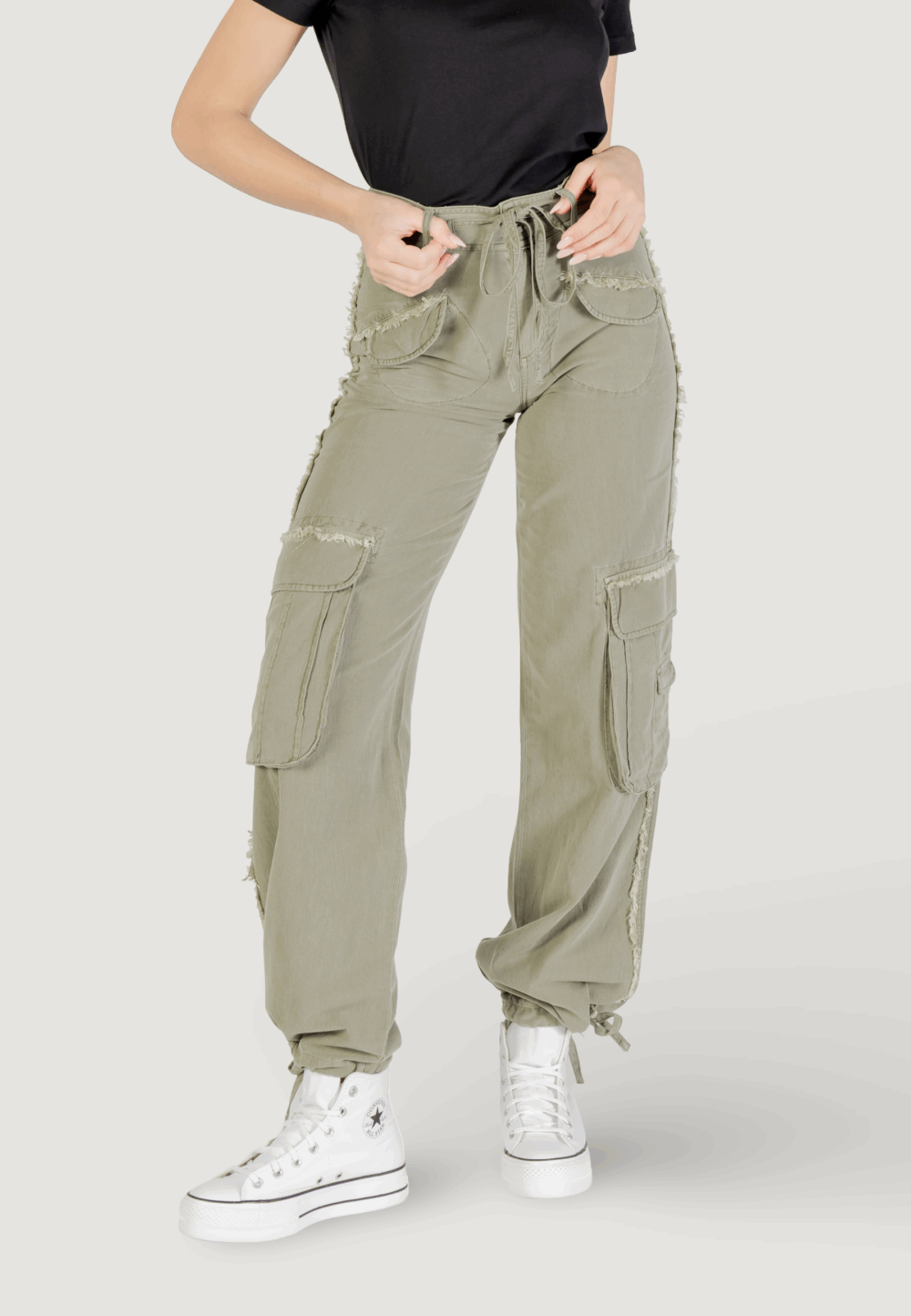 Pantaloni regular Desigual pant_alejandria Verde - Foto 5