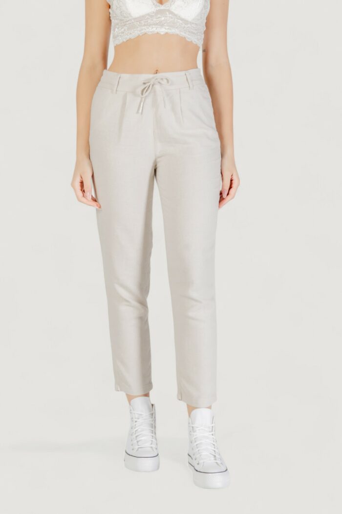 Pantaloni regular Only onlcaro-poptrash easy linen bl pnt noos Avorio