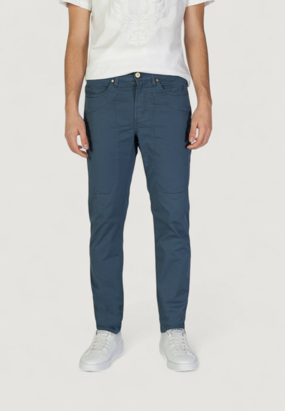 Pantaloni slim Jeckerson john 5 tasche toppa Blu - Foto 1