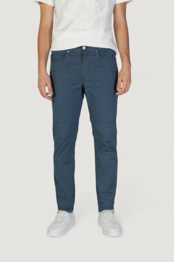 Pantaloni slim Jeckerson john 5 tasche toppa Blu