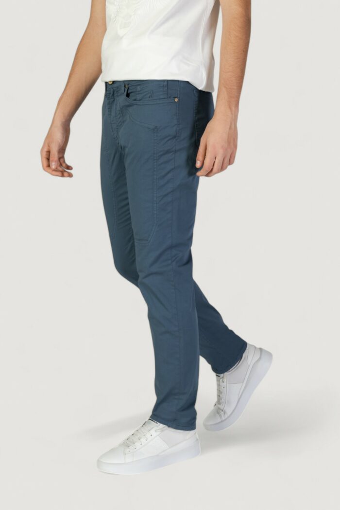 Pantaloni slim Jeckerson john 5 tasche toppa Blu