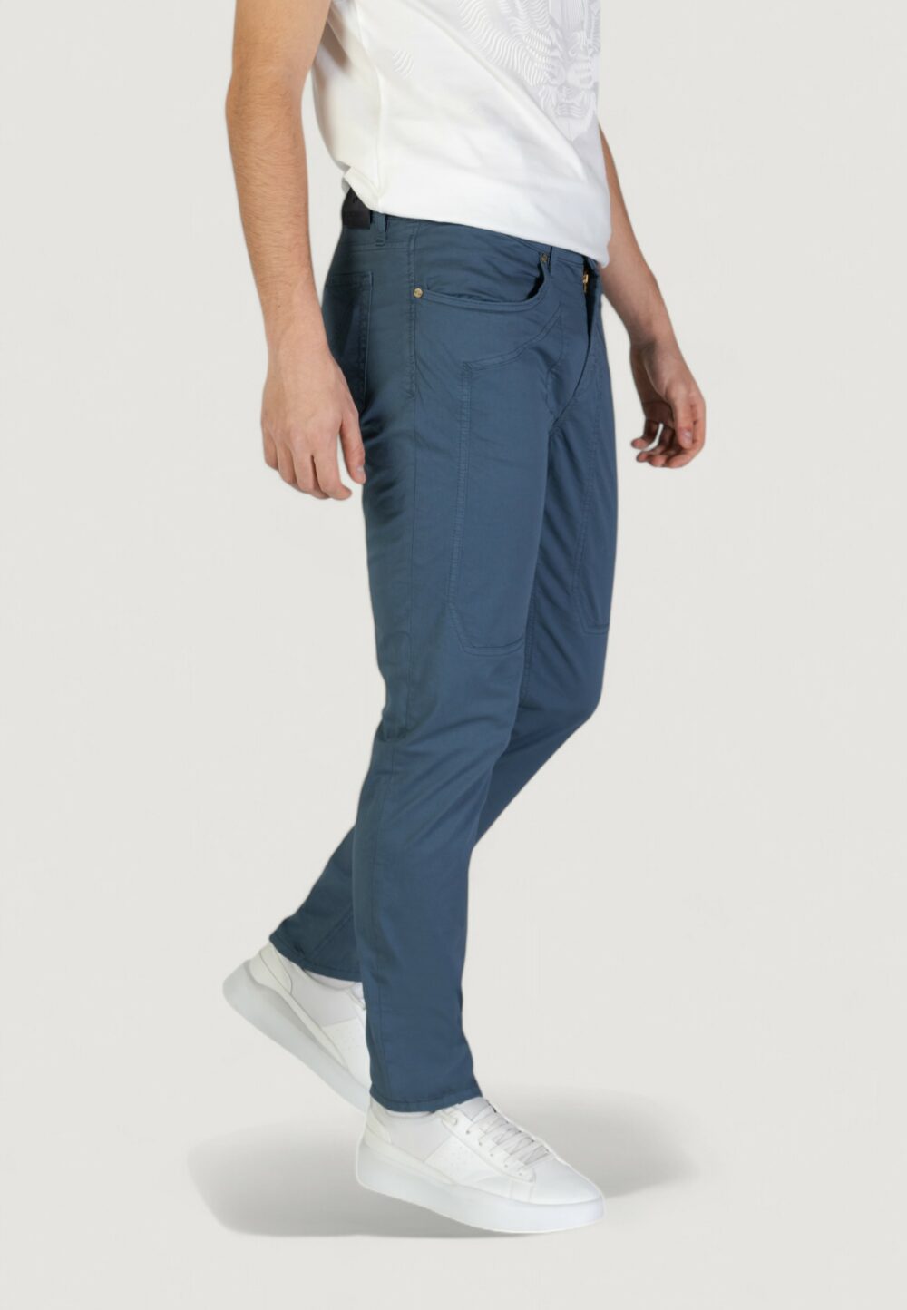 Pantaloni slim Jeckerson john 5 tasche toppa Blu - Foto 4