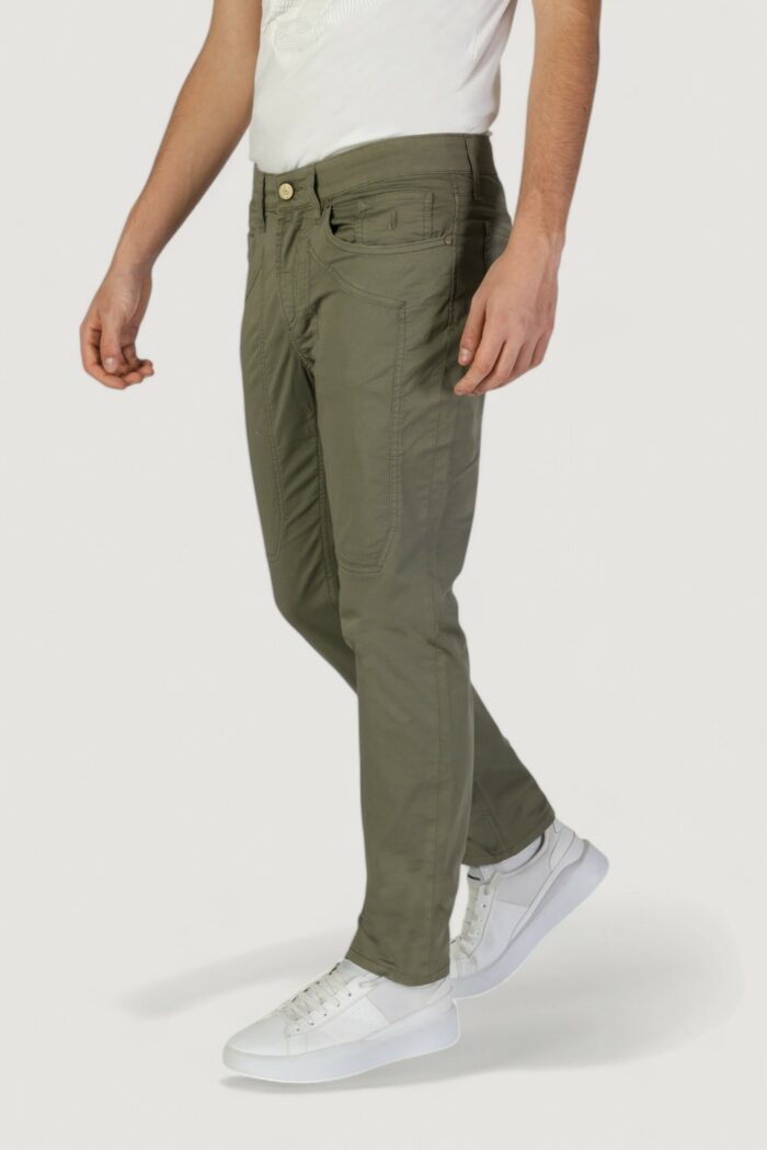 Pantaloni slim Jeckerson john 5 tasche toppa VERDE SALVIA