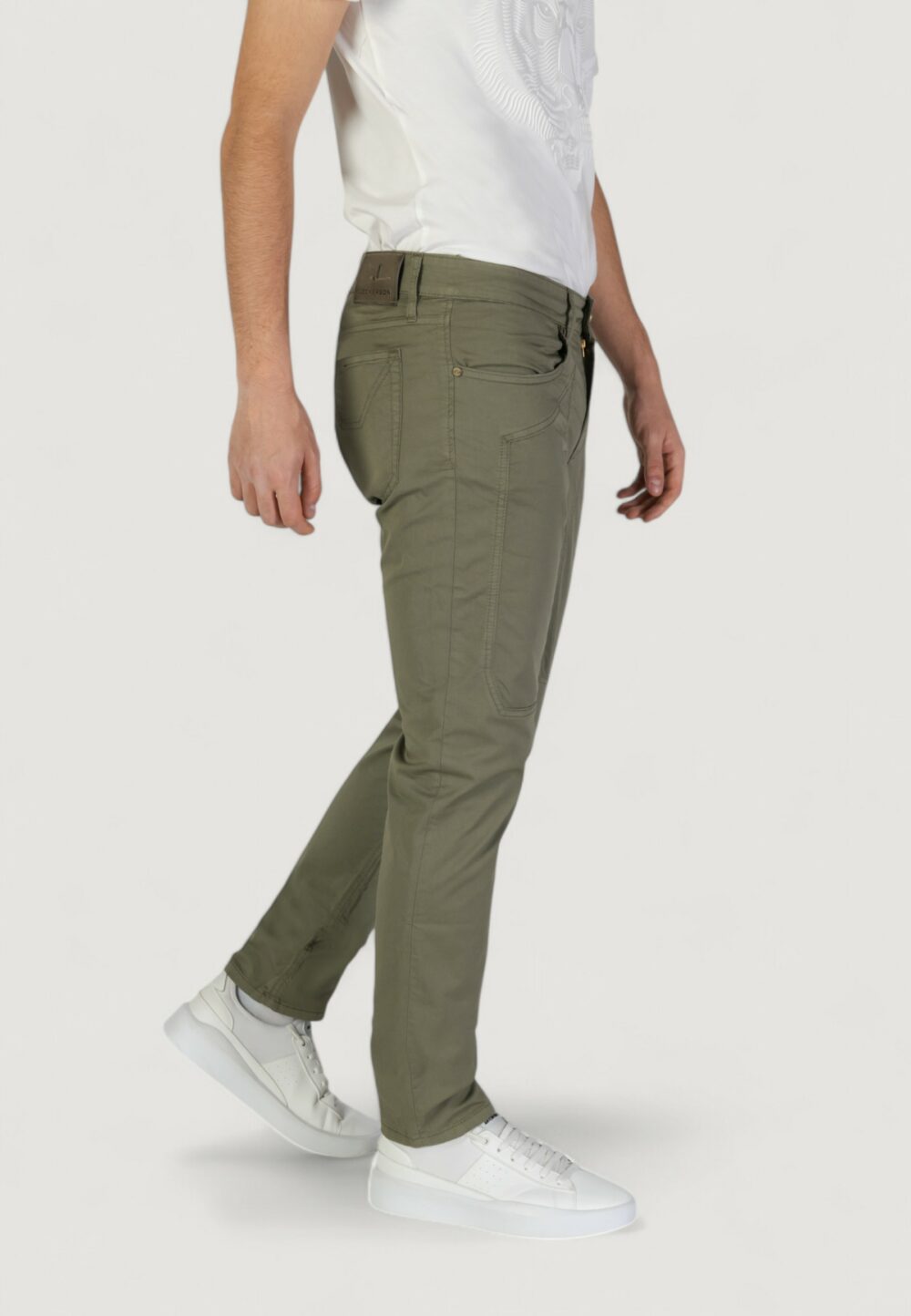 Pantaloni slim Jeckerson john 5 tasche toppa VERDE SALVIA - Foto 3
