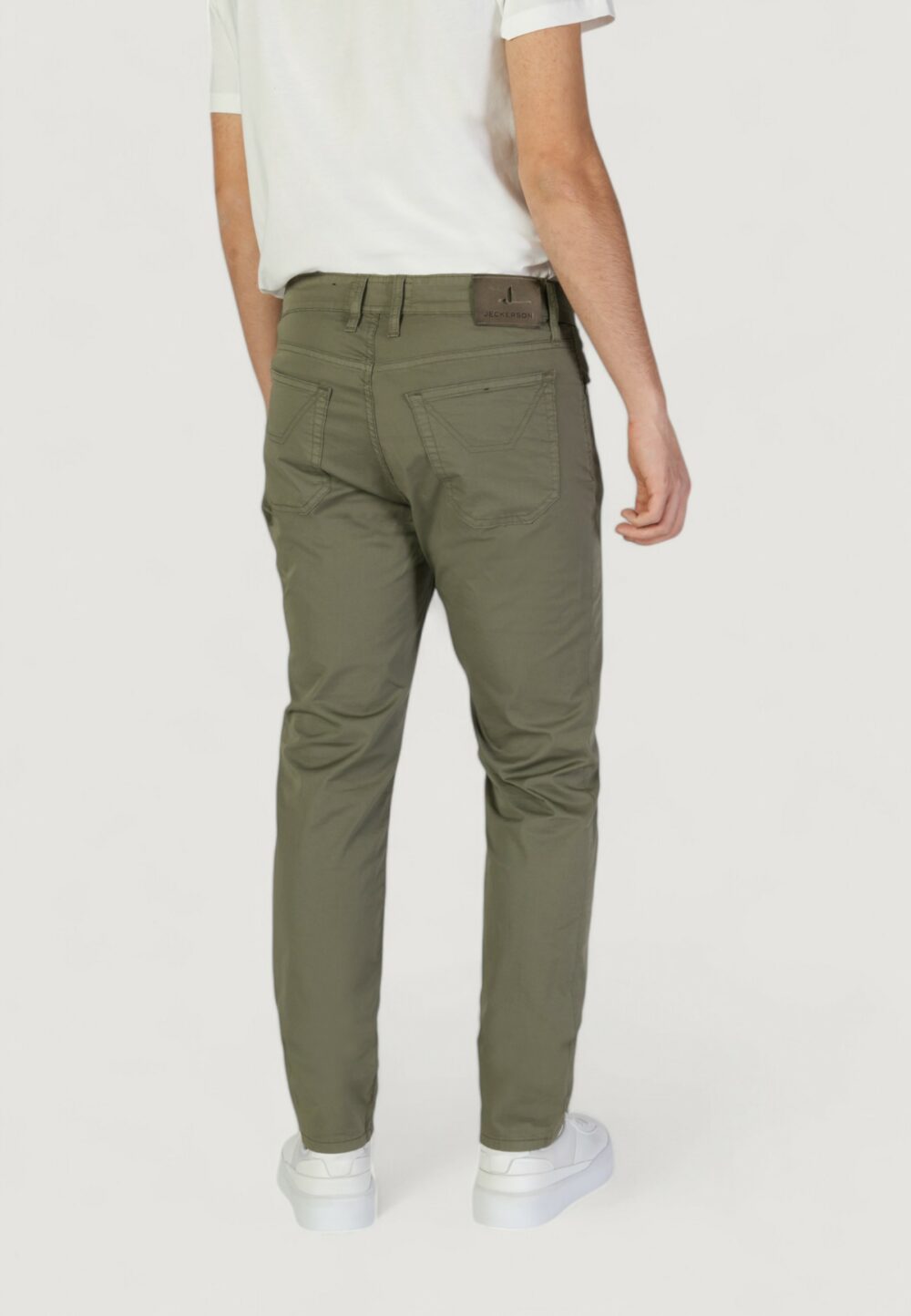 Pantaloni slim Jeckerson john 5 tasche toppa VERDE SALVIA - Foto 4