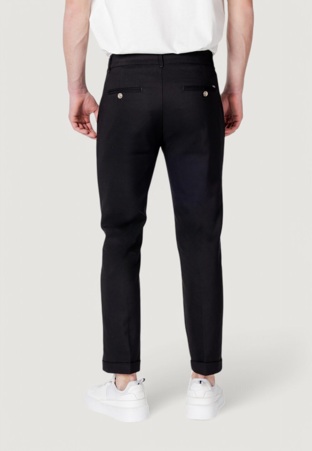 Pantaloni tapered Gianni Lupo Nero - Foto 4