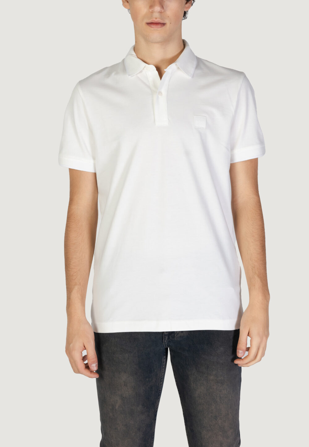 Polo manica corta Boss passertip 10256683 01 Latte - Foto 1
