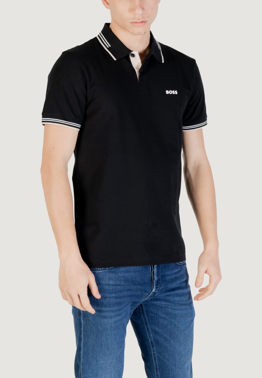 Polo manica corta Boss paul 10255848 01 Nero - Foto 3