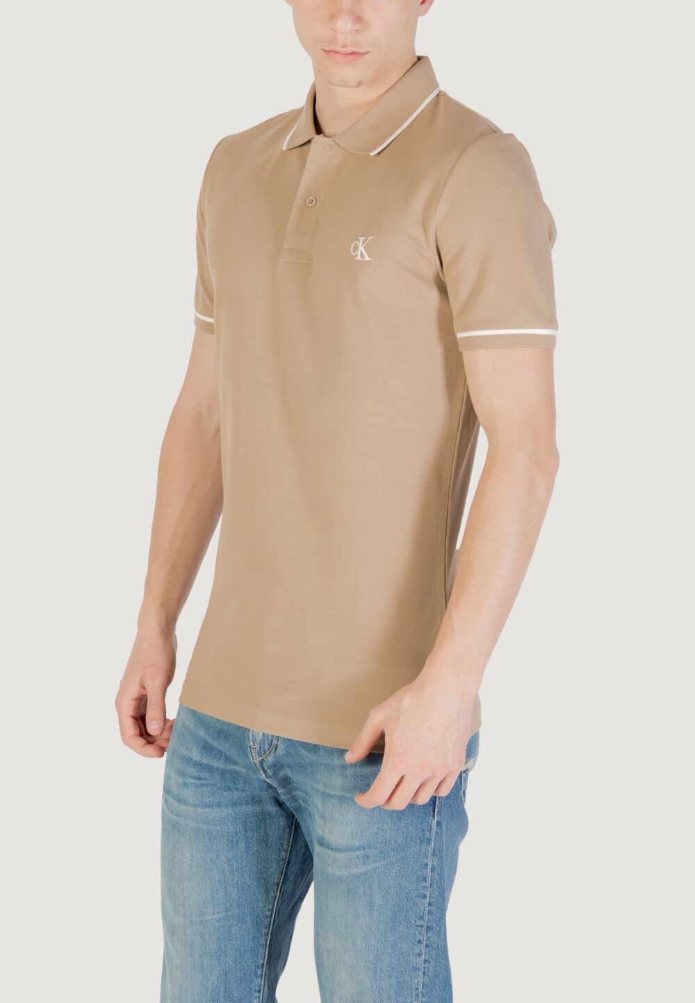 Polo manica corta Calvin Klein Jeans tipping slim polo Beige - Foto 2