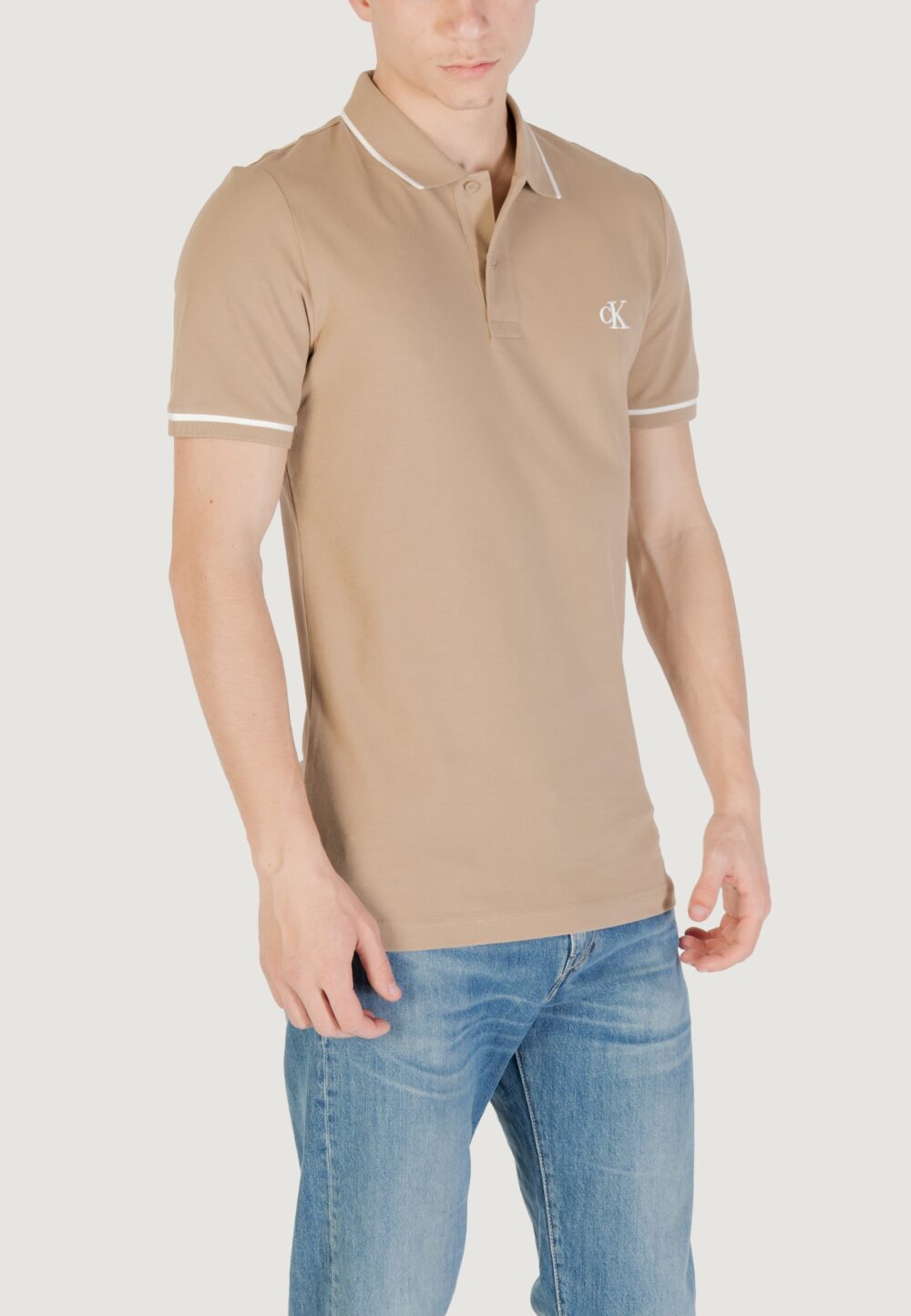 Polo manica corta Calvin Klein Jeans tipping slim polo Beige - Foto 3
