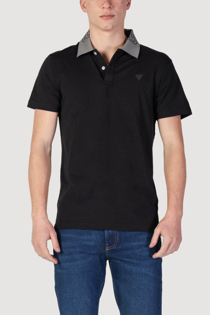 Polo manica corta Guess nolan ss Nero