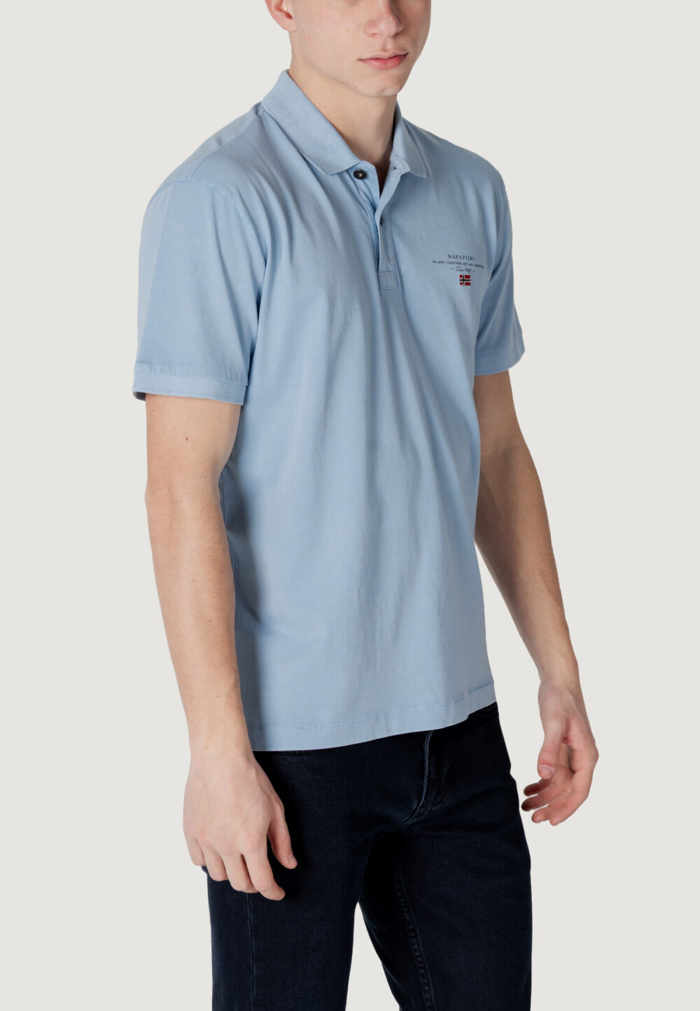 Polo manica corta Napapijri elbas jersey Azzurro - Celeste - Foto 3