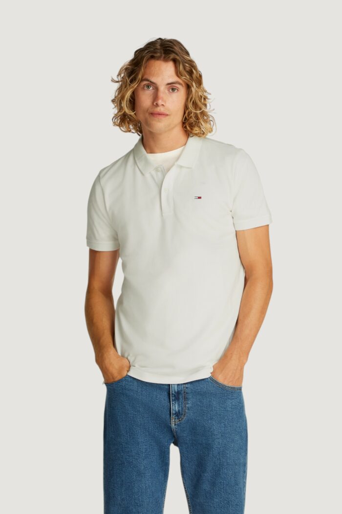 Polo manica corta Tommy Hilfiger Jeans tjm placket Bianco