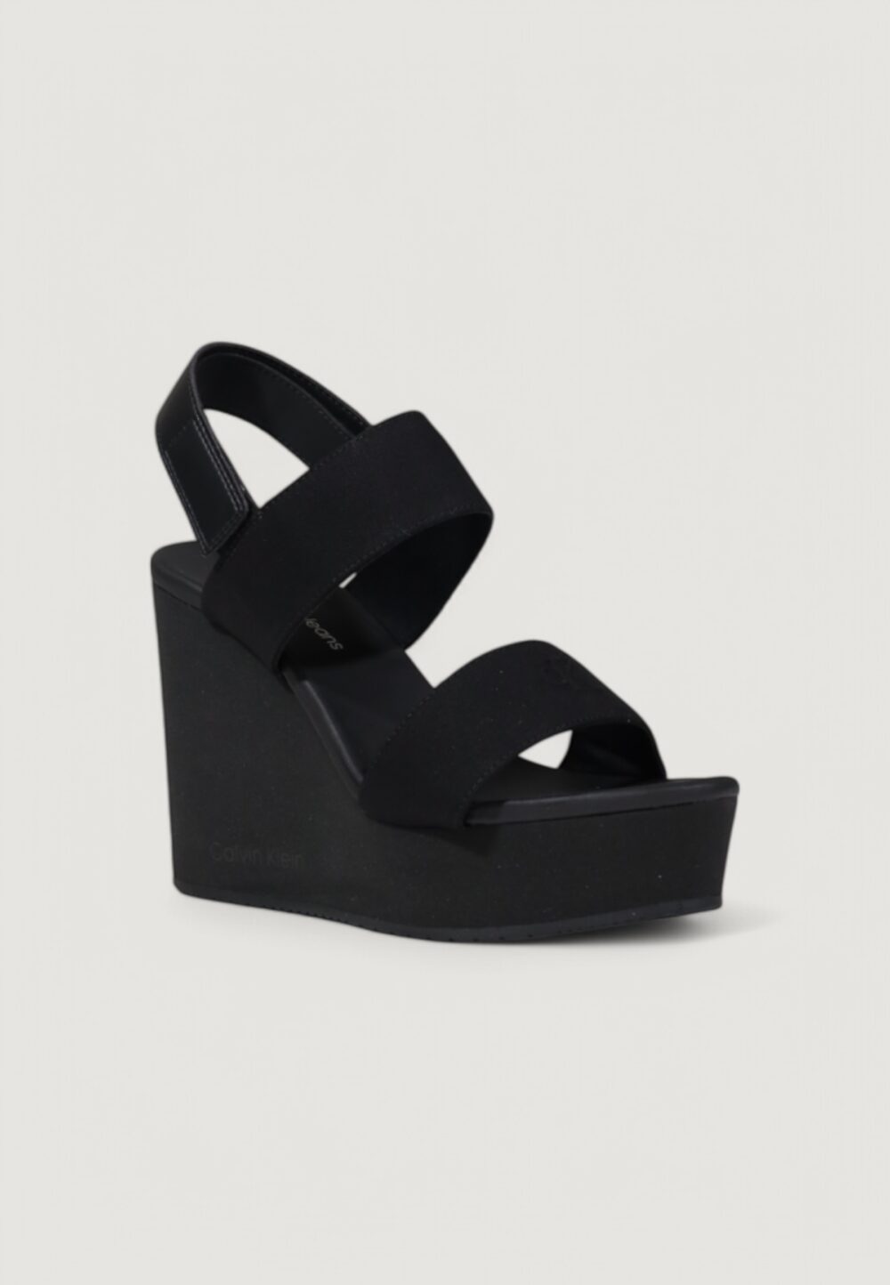 Sandali Calvin Klein Jeans wedge webbing Nero - Foto 2