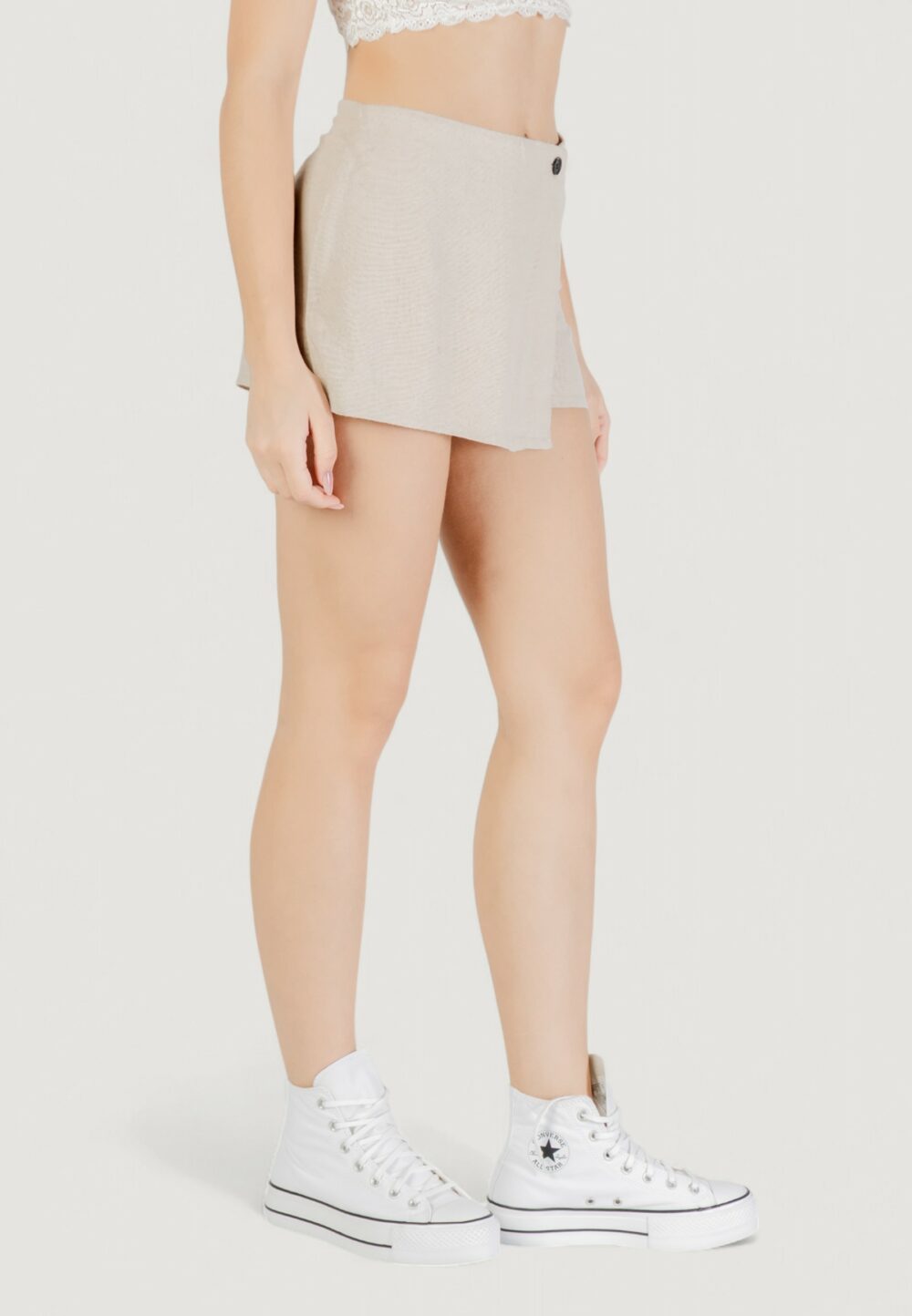 Shorts Only onlcaro hw linen bl skort cc pnt Beige - Foto 3