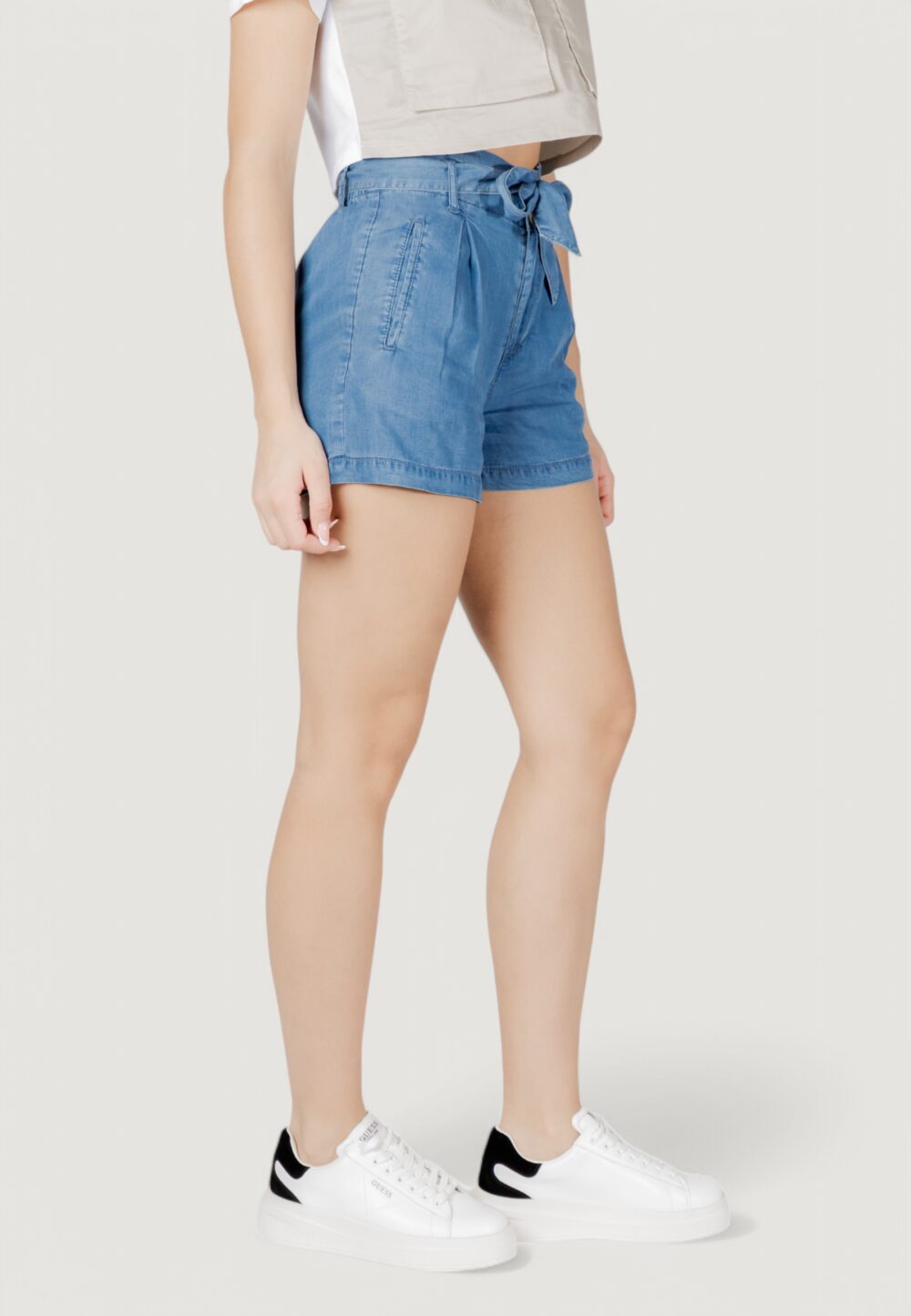 Shorts Only onlcharis life hw belt shorts cc wvn Denim - Foto 3