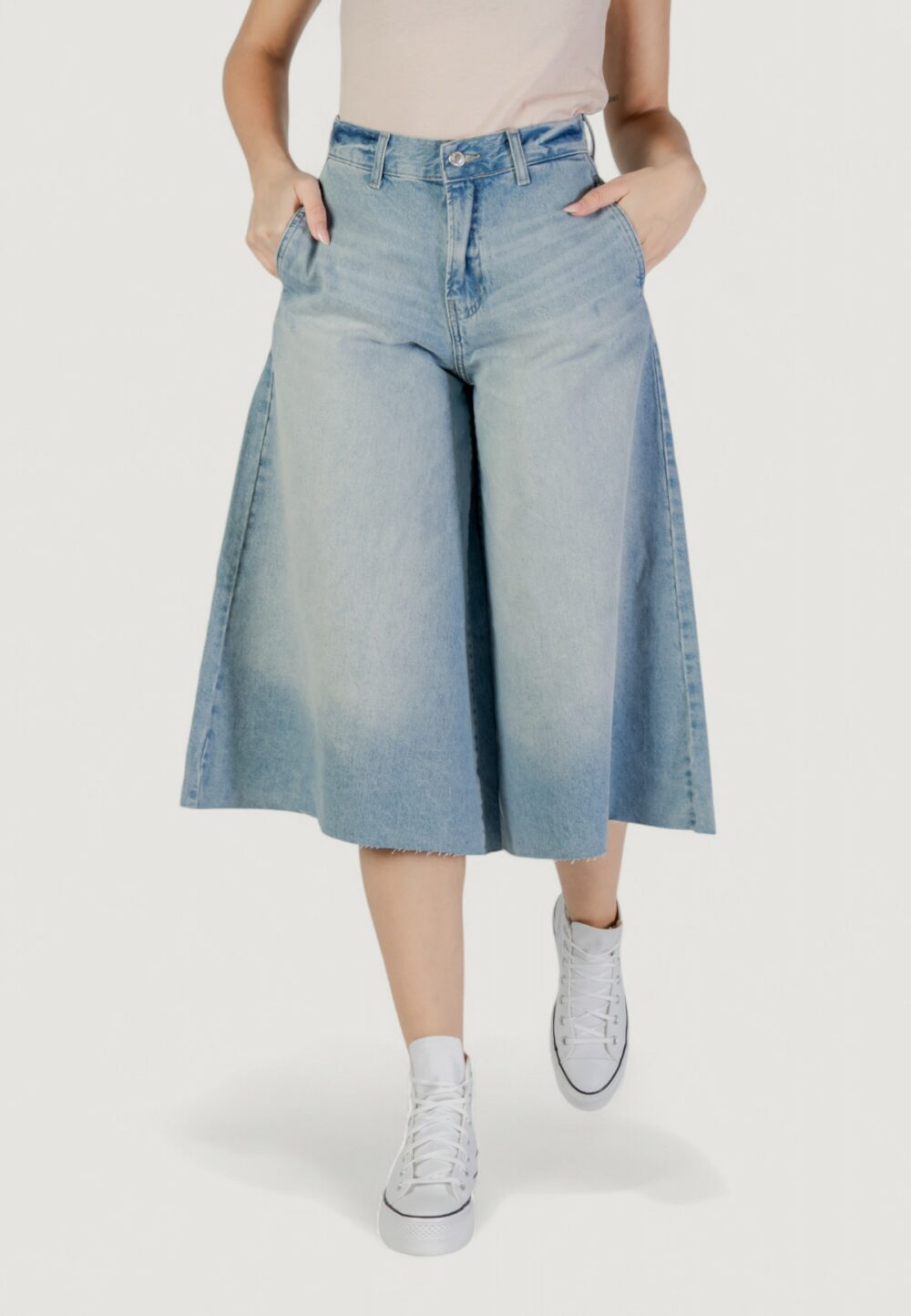 Bermuda Only onlla brea hw long dnm tai Denim chiaro - Foto 1