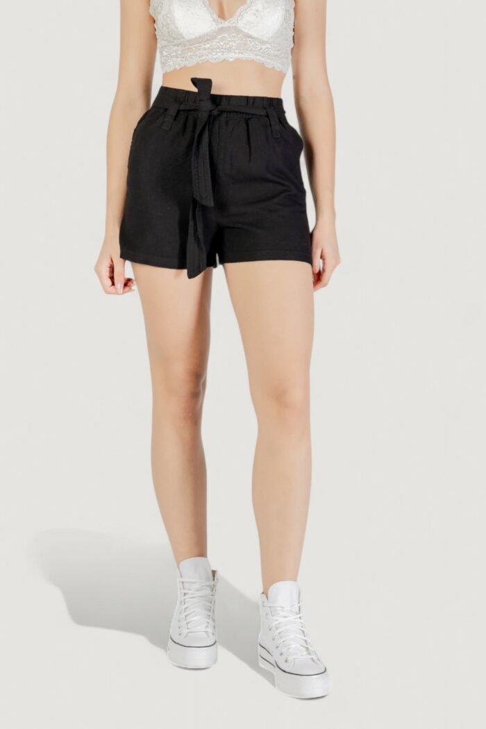 Shorts Only onlcaro hw linen bl belt shorts cc pnt Nero