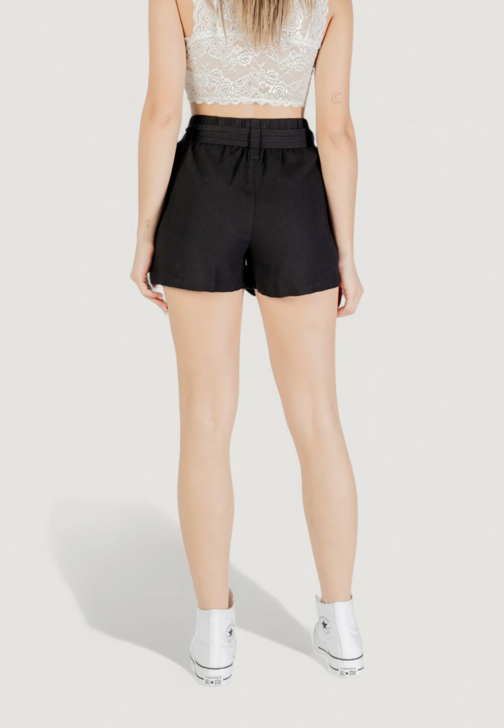 Shorts Only onlcaro hw linen bl belt shorts cc pnt Nero - Foto 4