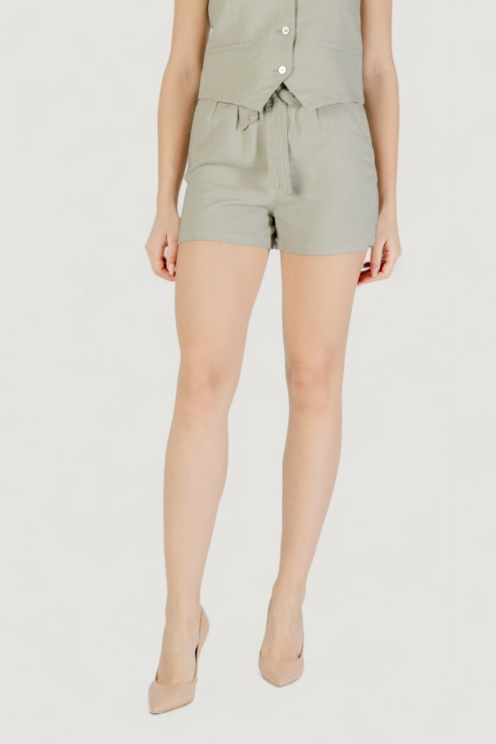 Shorts Only onlcaro hw linen bl belt shorts cc pnt VERDE SALVIA