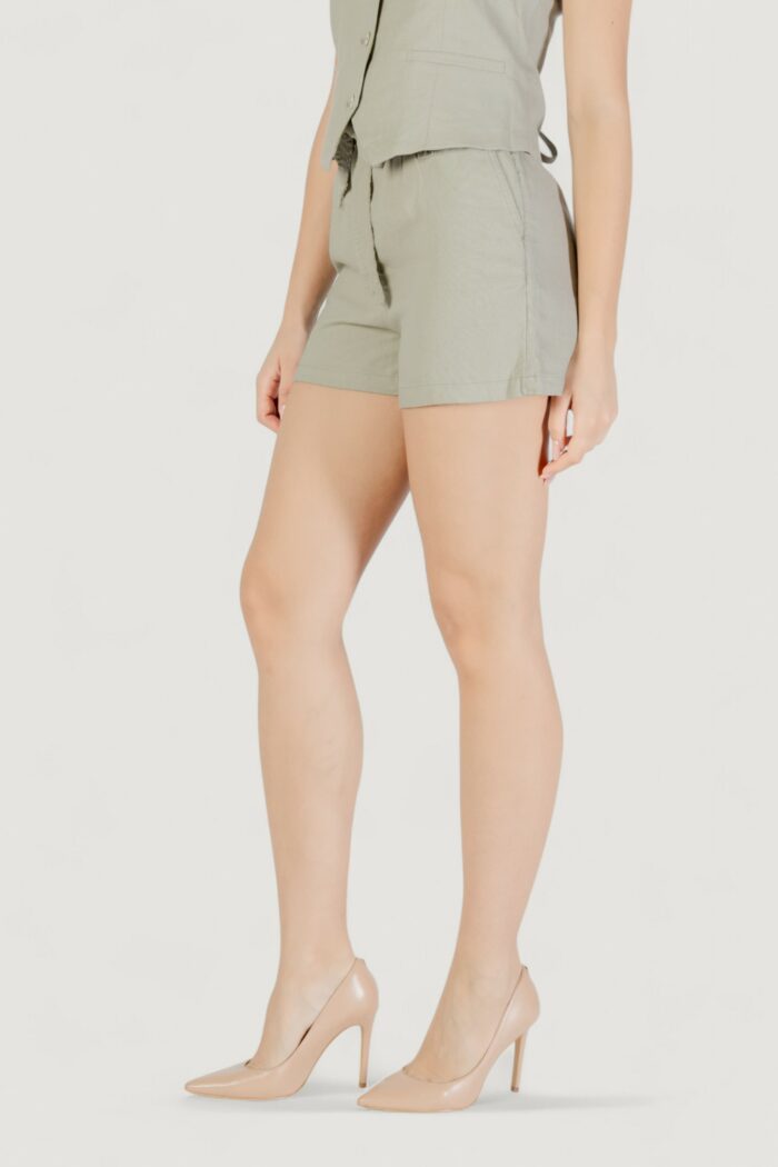 Shorts Only onlcaro hw linen bl belt shorts cc pnt VERDE SALVIA