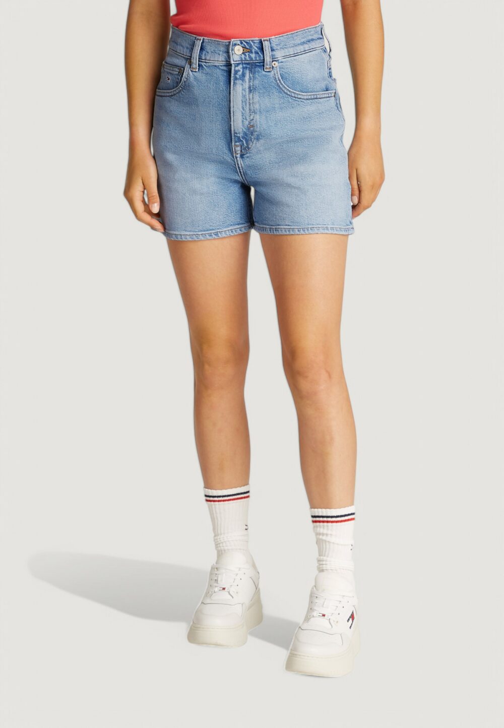 Shorts Tommy Hilfiger Jeans mom bi0112 Denim chiaro - Foto 1