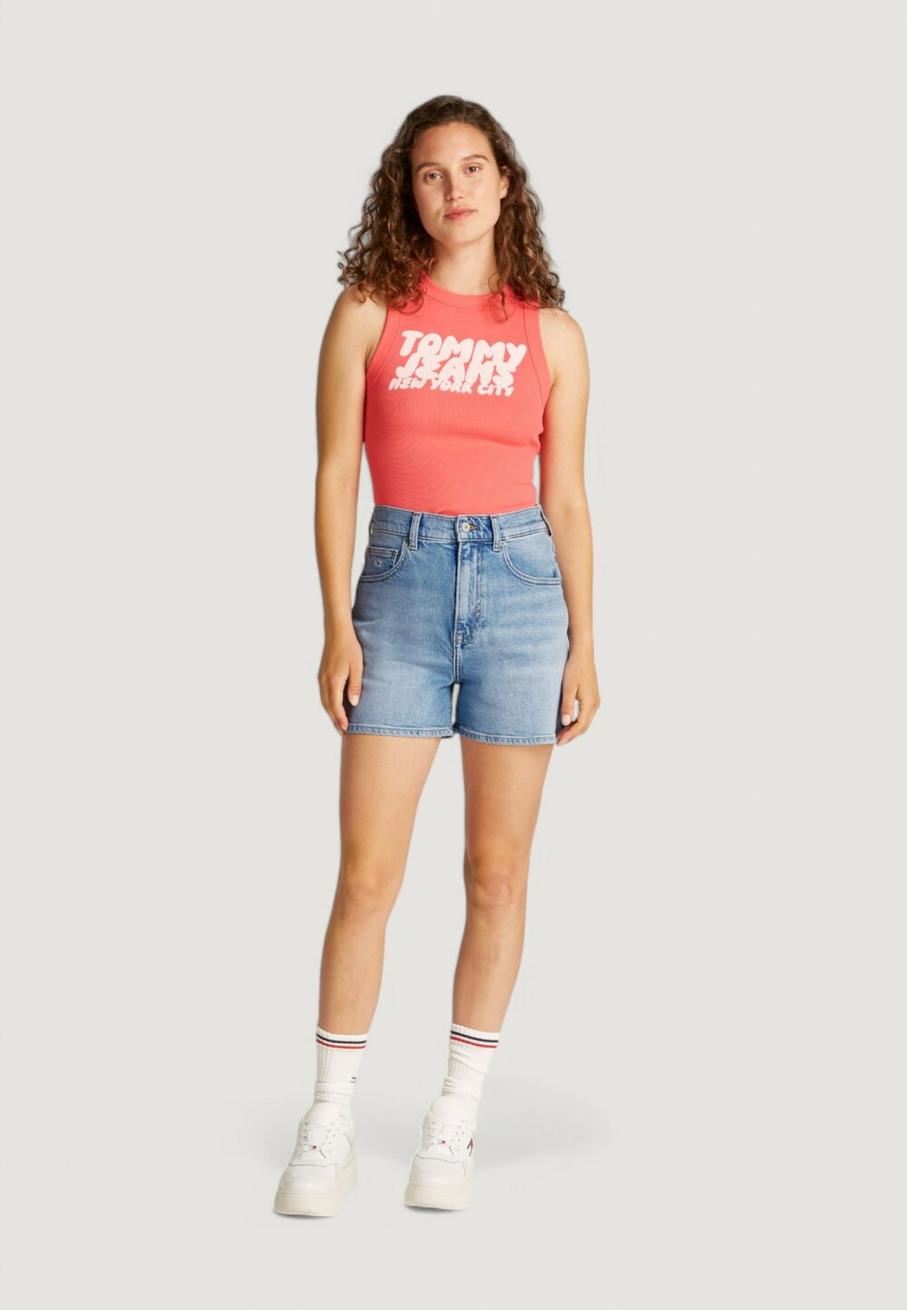 Shorts Tommy Hilfiger Jeans mom bi0112 Denim chiaro - Foto 3