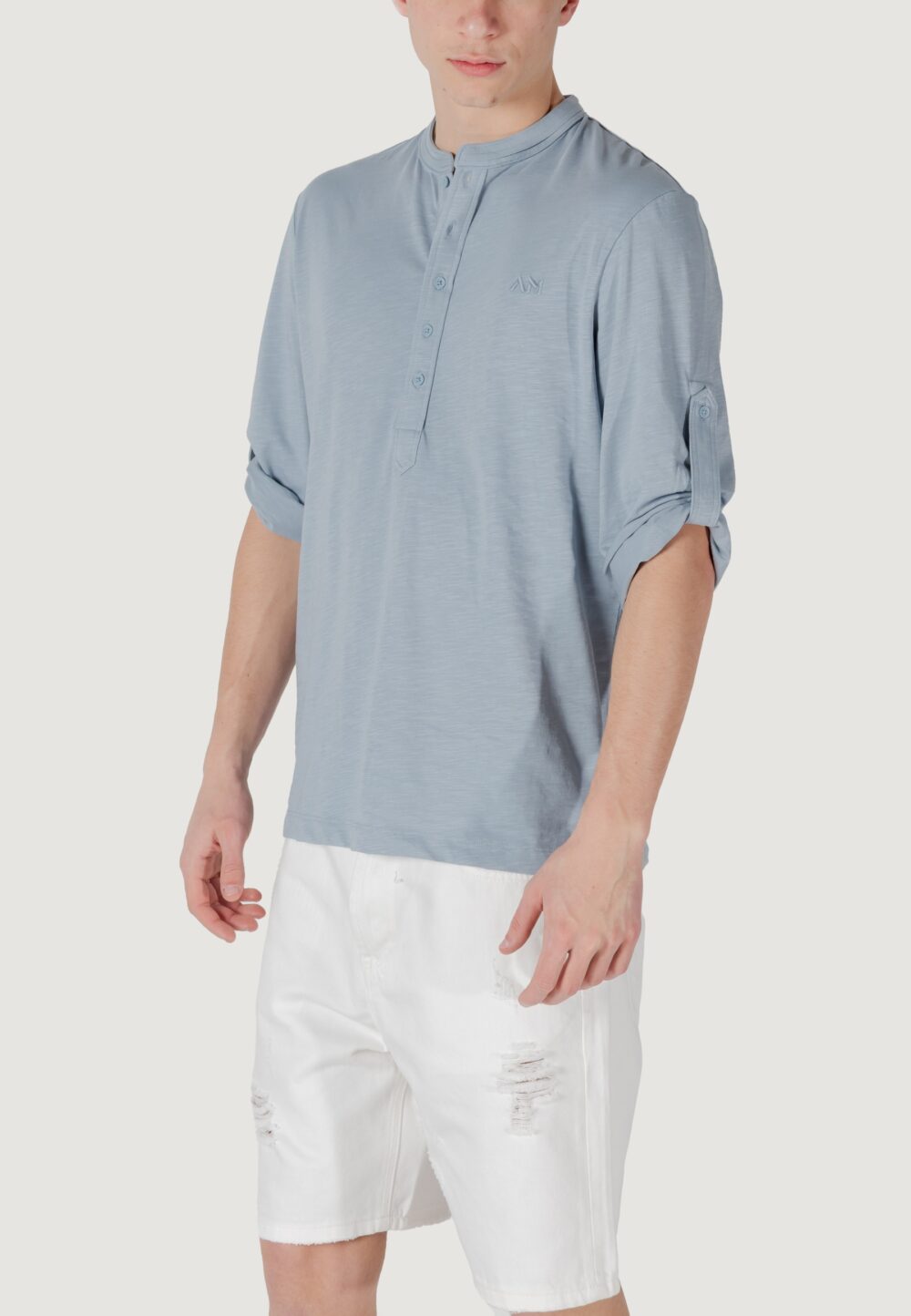 T-shirt Antony Morato regular fit with embroidered logo Azzurro - Foto 1