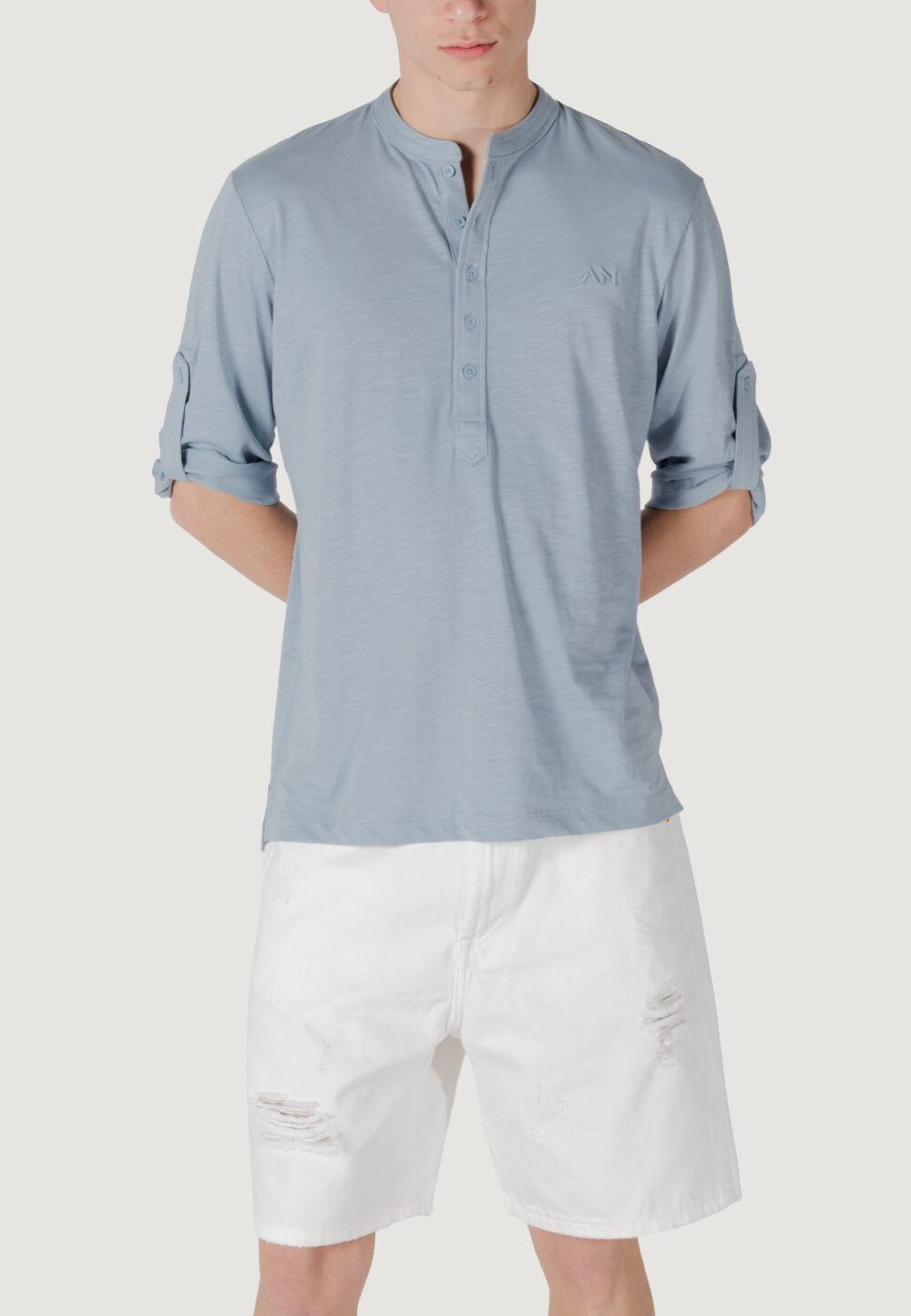 T-shirt Antony Morato regular fit with embroidered logo Azzurro - Foto 2