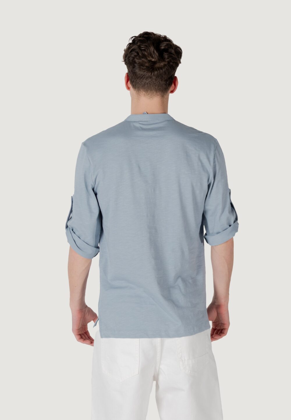 T-shirt Antony Morato regular fit with embroidered logo Azzurro - Foto 5