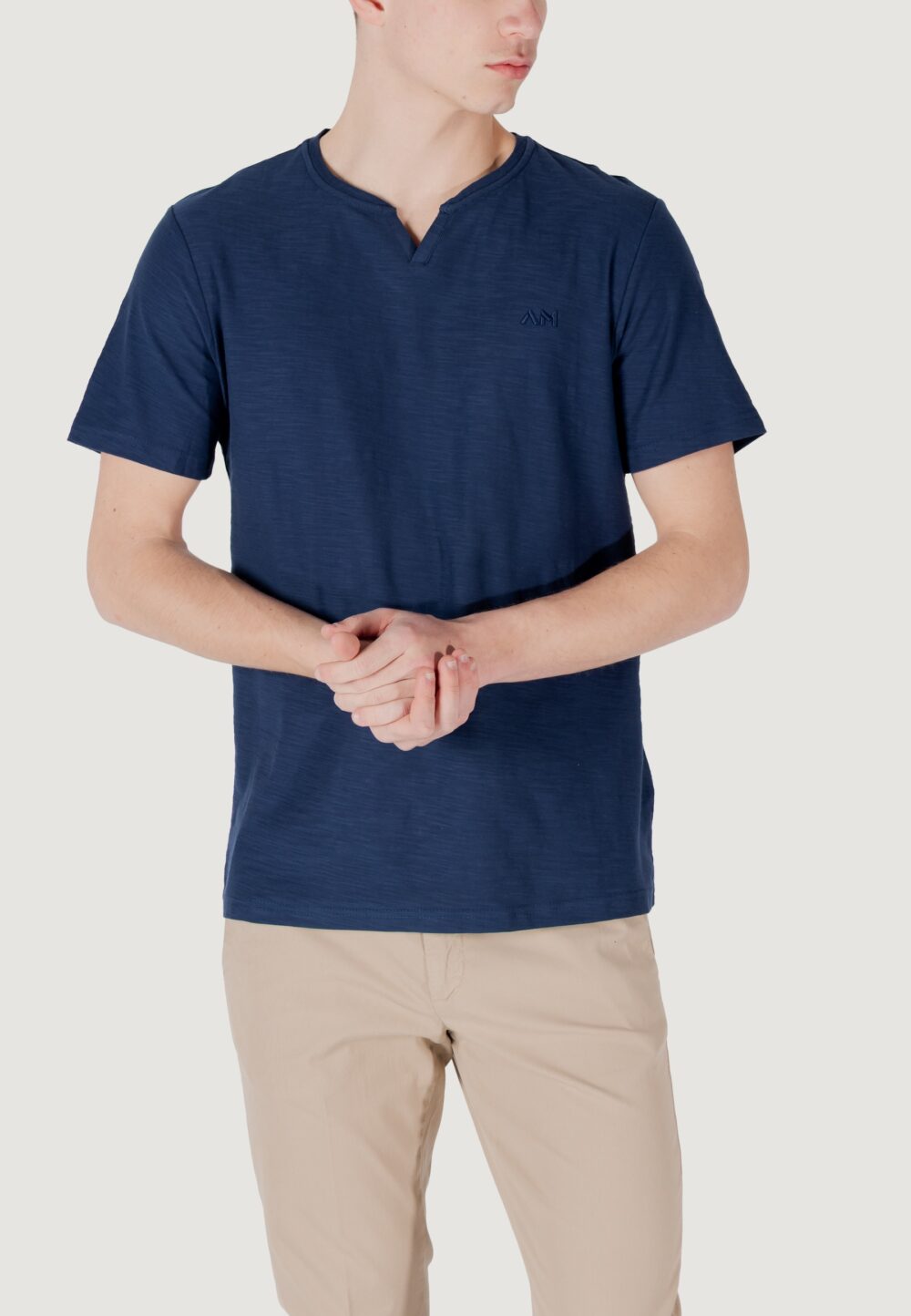 T-shirt Antony Morato regular fit with embroidered logo Blu - Foto 1