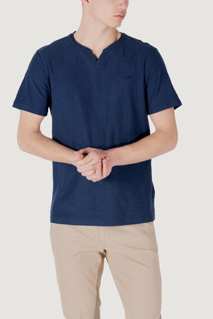 T-shirt Antony Morato regular fit with embroidered logo Blu