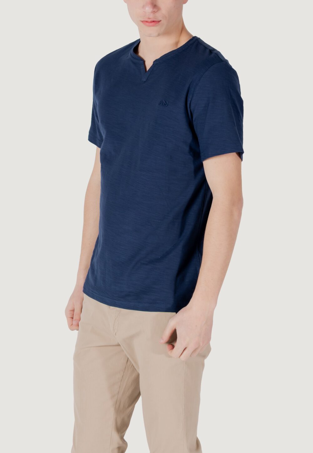 T-shirt Antony Morato regular fit with embroidered logo Blu - Foto 4